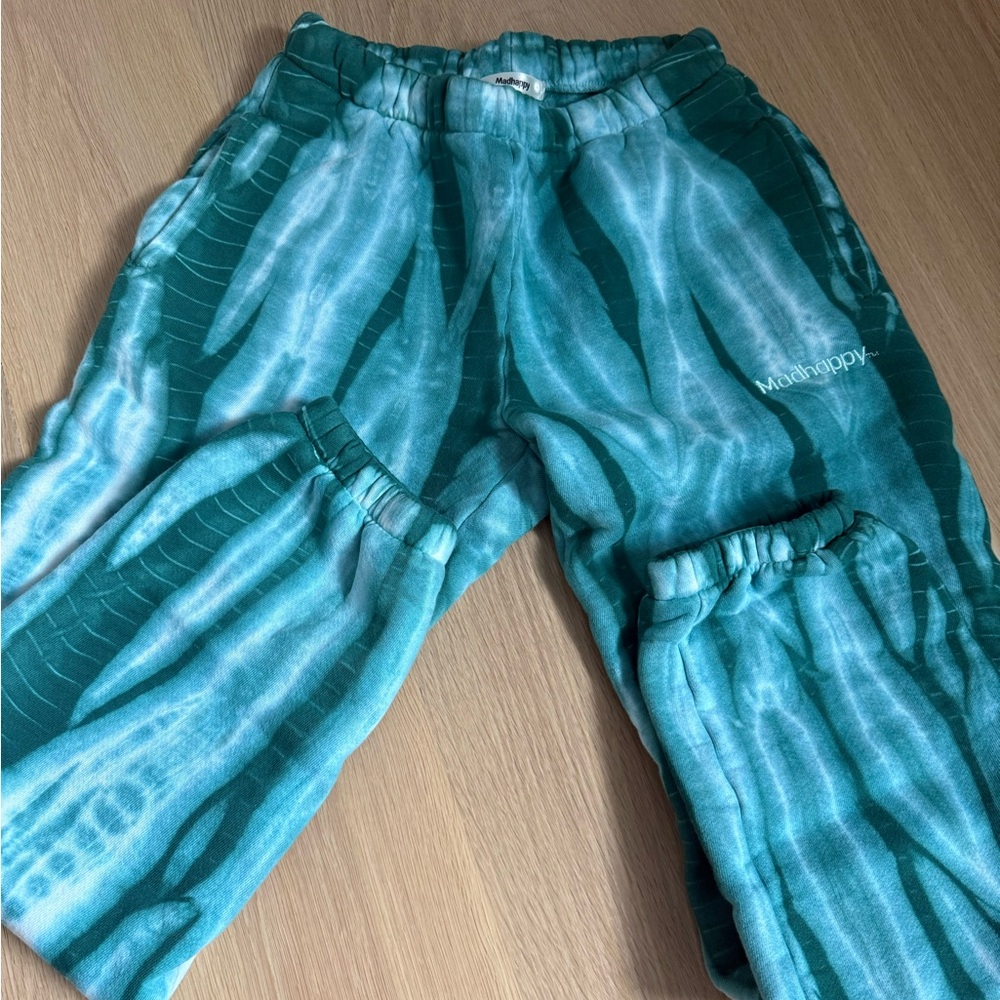 Madhappy Teal and White Tie-Dye Joggers